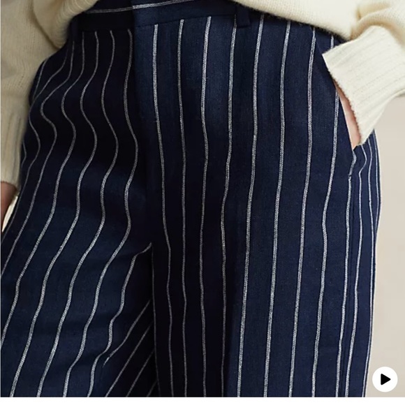 Polo by Ralph Lauren Striped Linen Wide - Leg Pant Sz. 4 - Picture 2 of 8